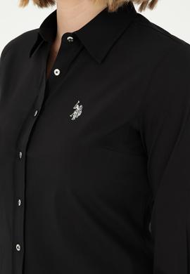 Kadın Siyah Uzun Kollu Basic Gömlek - 50293919018