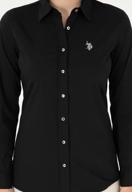 Kadın Siyah Uzun Kollu Basic Gömlek - 50293919018