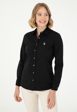 Kadın Siyah Uzun Kollu Basic Gömlek - 50293919018