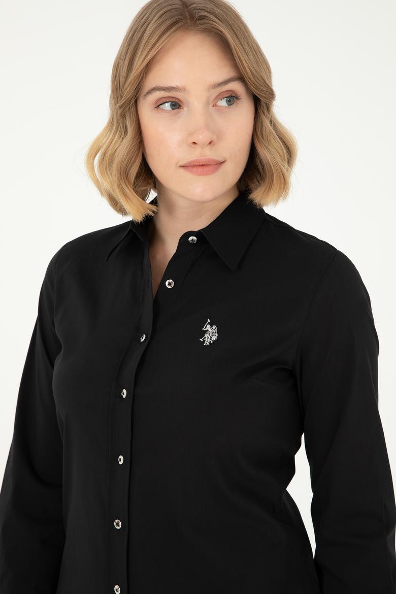 Kadın Siyah Uzun Kollu Basic Gömlek - 50293919018