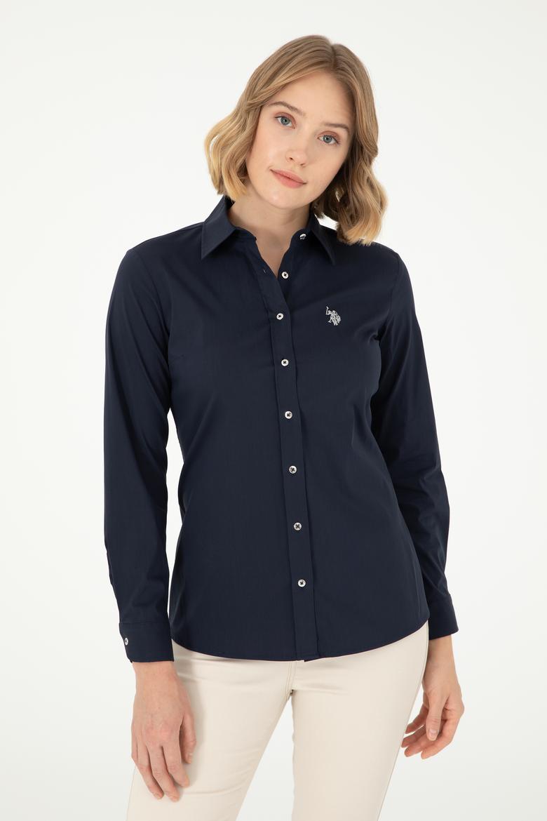Kadın Lacivert Uzun Kollu Basic Gömlek - 50293919010