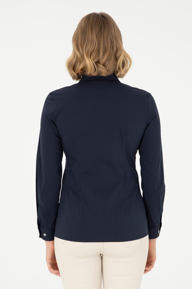 Kadın Lacivert Uzun Kollu Basic Gömlek - 50293919010