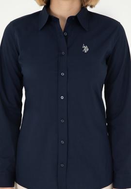 Kadın Lacivert Uzun Kollu Basic Gömlek - 50295640020