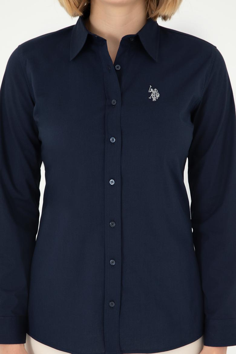 Kadın Lacivert Uzun Kollu Basic Gömlek - 50295640020