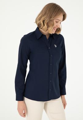 Kadın Lacivert Uzun Kollu Basic Gömlek - 50295640020