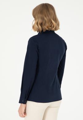 Kadın Lacivert Uzun Kollu Basic Gömlek - 50295640020