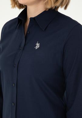 Kadın Lacivert Uzun Kollu Basic Gömlek - 50295640020