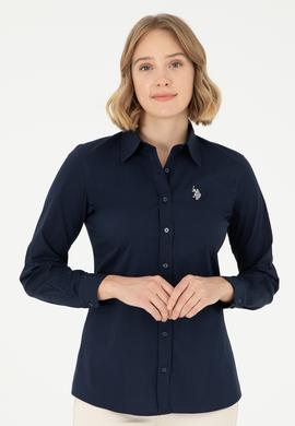 Kadın Lacivert Uzun Kollu Basic Gömlek - 50295640020