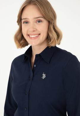 Kadın Lacivert Uzun Kollu Basic Gömlek - 50295640020