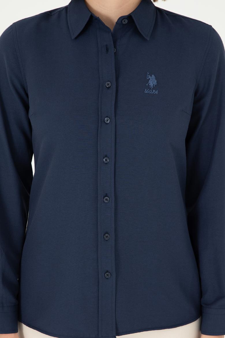 Kadın Lacivert Uzun Kollu Basic Gömlek - 50295711028