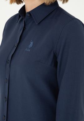 Kadın Lacivert Uzun Kollu Basic Gömlek - 50295711028