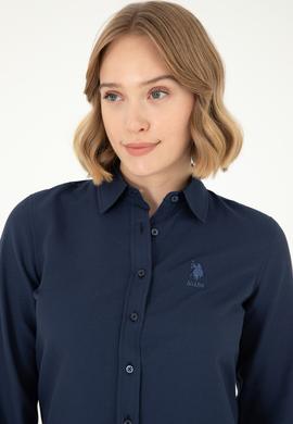 Kadın Lacivert Uzun Kollu Basic Gömlek - 50295711028