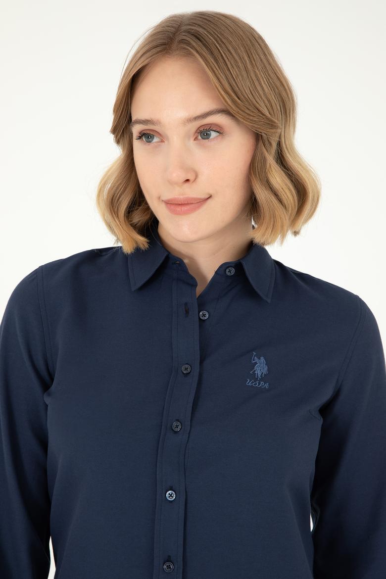 Kadın Lacivert Uzun Kollu Basic Gömlek - 50295711028