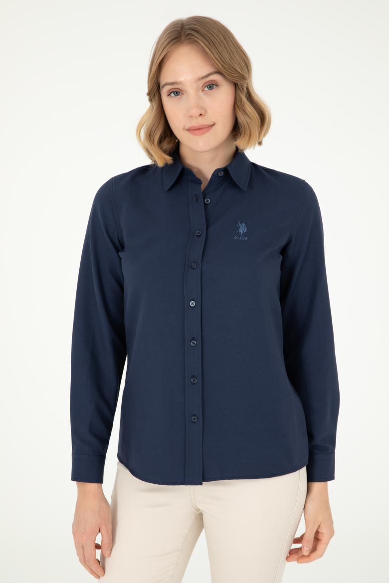 Kadın Lacivert Uzun Kollu Basic Gömlek - 50295711028