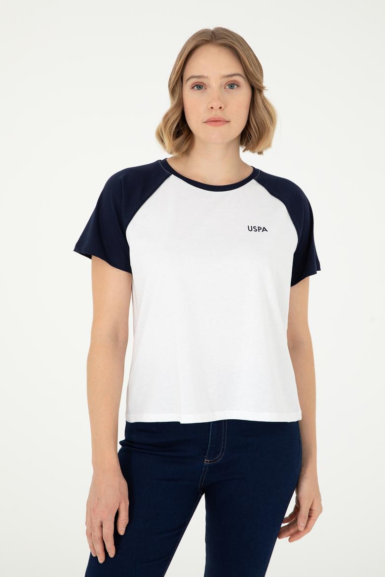 Kadın Lacivert Bisiklet Yaka Tişört - 50294759020