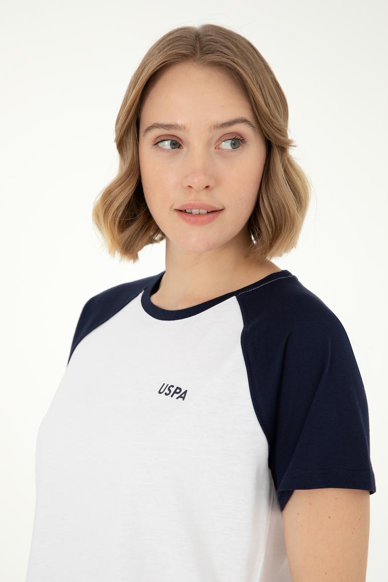 Kadın Lacivert Bisiklet Yaka Tişört - 50294759020