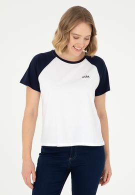 Kadın Lacivert Bisiklet Yaka Tişört - 50294759020