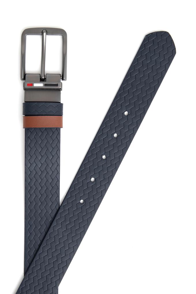 Erkek Çift Taraflı Lacivert Kemer