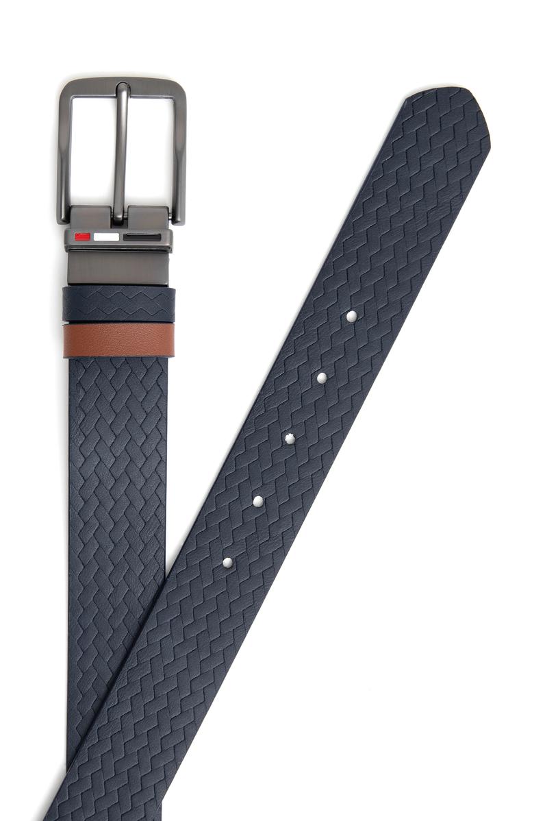 Erkek Çift Taraflı Lacivert Kemer