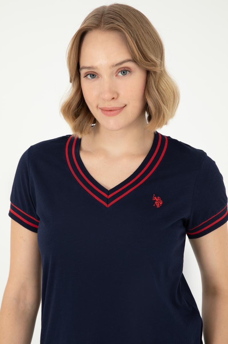 Kadın Lacivert V Yaka Tişört