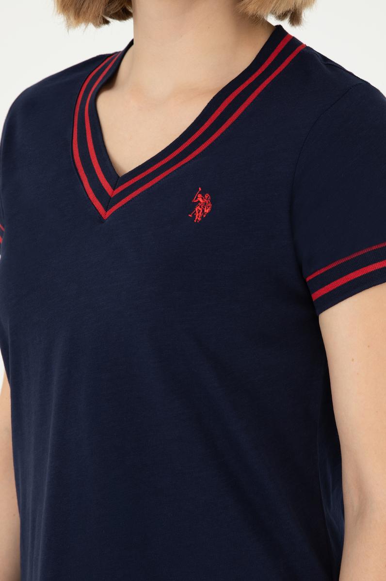 Kadın Lacivert V Yaka Tişört