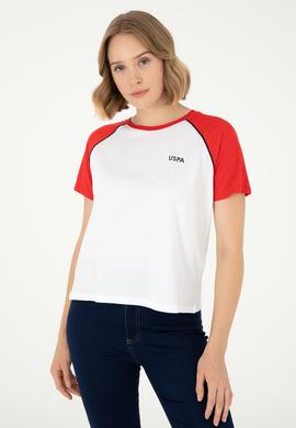 Kadın Kırmızı Bisiklet Yaka Tişört - 50294759006