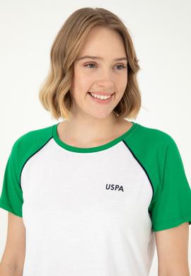 Kadın Yeşil Bisiklet Yaka Tişört - 50294759009