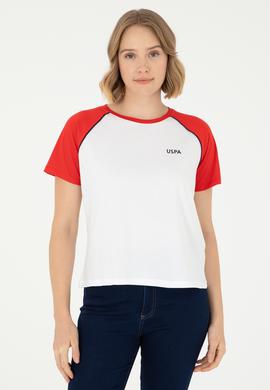 Kadın Kırmızı Bisiklet Yaka Tişört - 50294759006