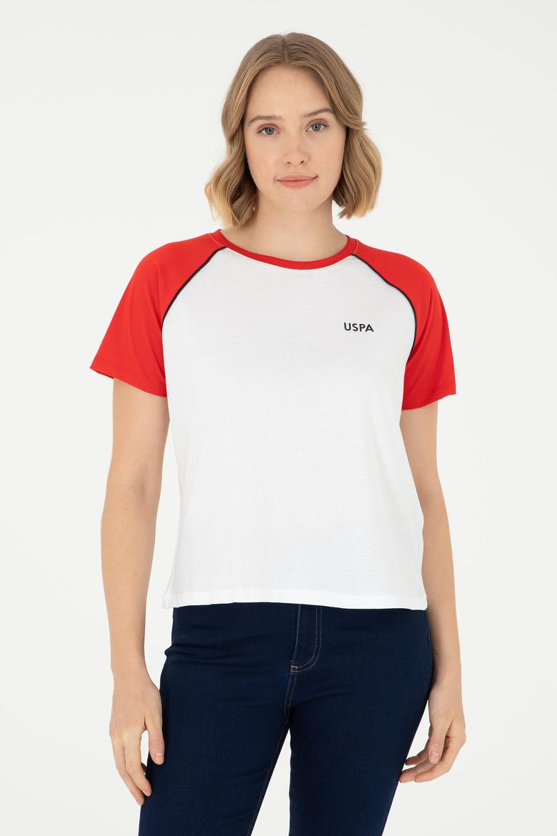 Kadın Kırmızı Bisiklet Yaka Tişört