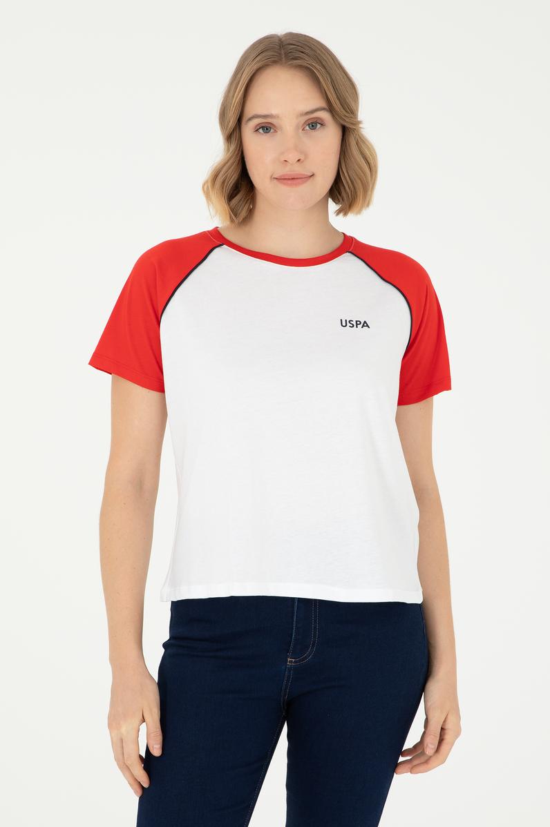 Kadın Kırmızı Bisiklet Yaka Tişört