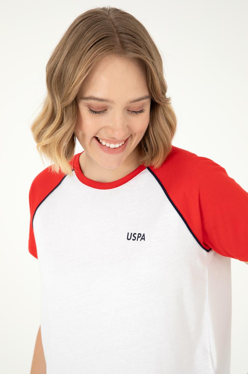 Kadın Kırmızı Bisiklet Yaka Tişört