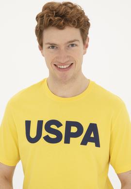 Erkek Regular Fit Bisiklet Yaka Sarı Basic Tişört - 50279620239