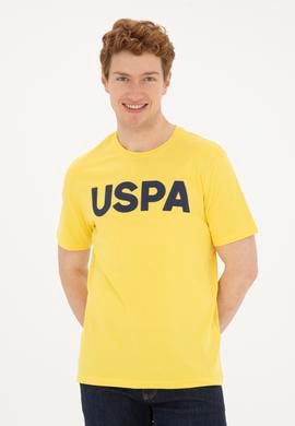 Erkek Regular Fit Bisiklet Yaka Sarı Basic Tişört - 50279620239