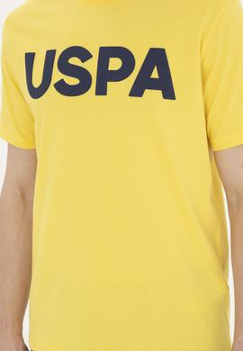 Erkek Regular Fit Bisiklet Yaka Sarı Basic Tişört - 50279620239