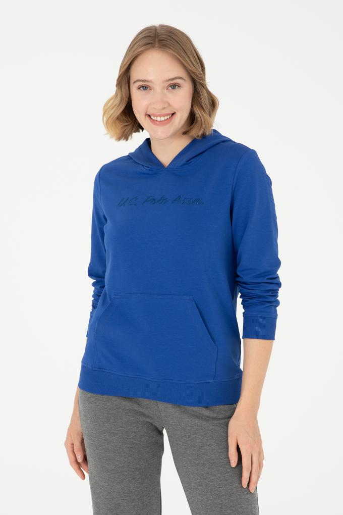 Kadın Saks Kapüşonlu Sweatshirt