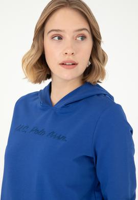 Kadın Saks Kapüşonlu Sweatshirt - 50296947016