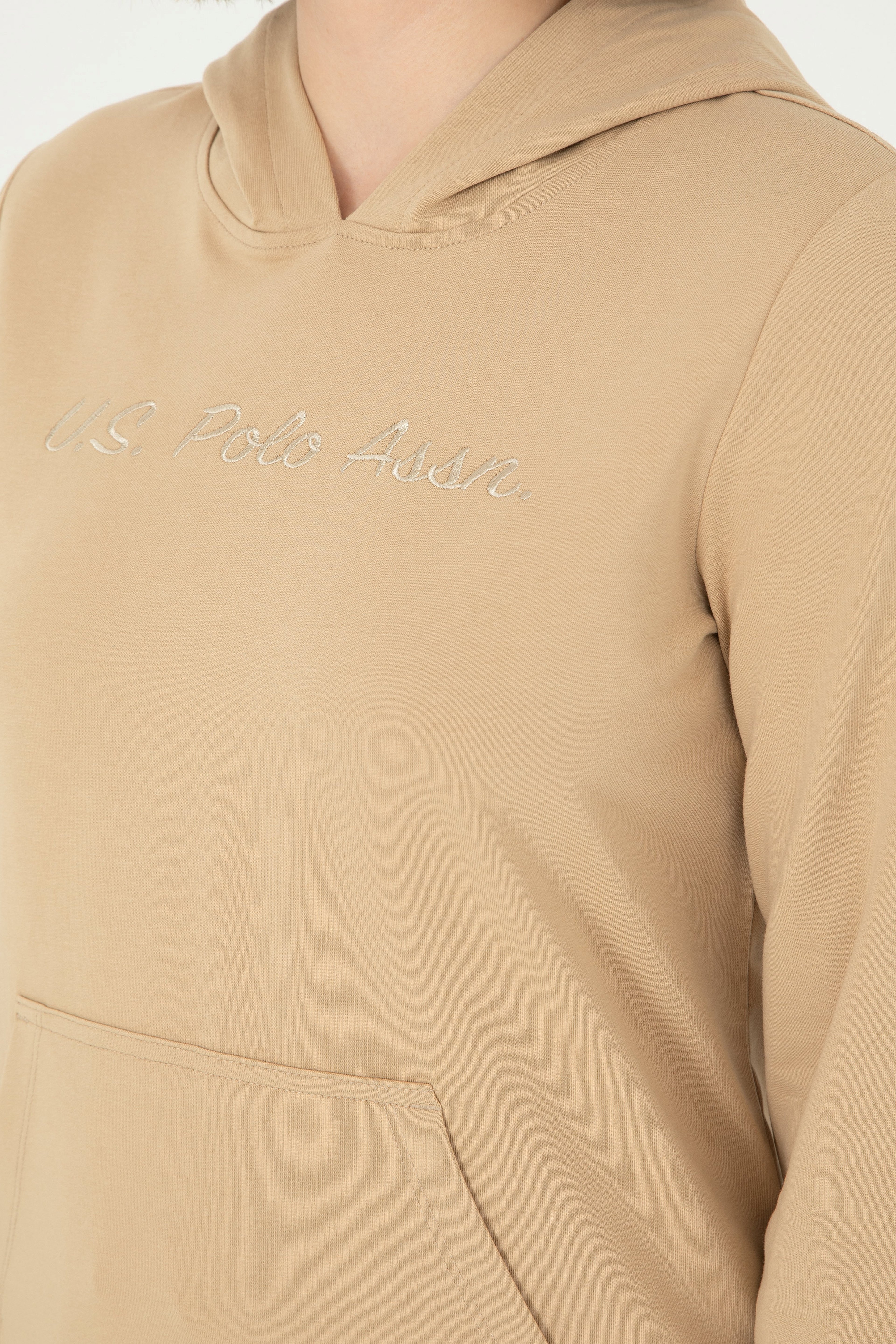 Kadın Kum Kapüşonlu Sweatshirt