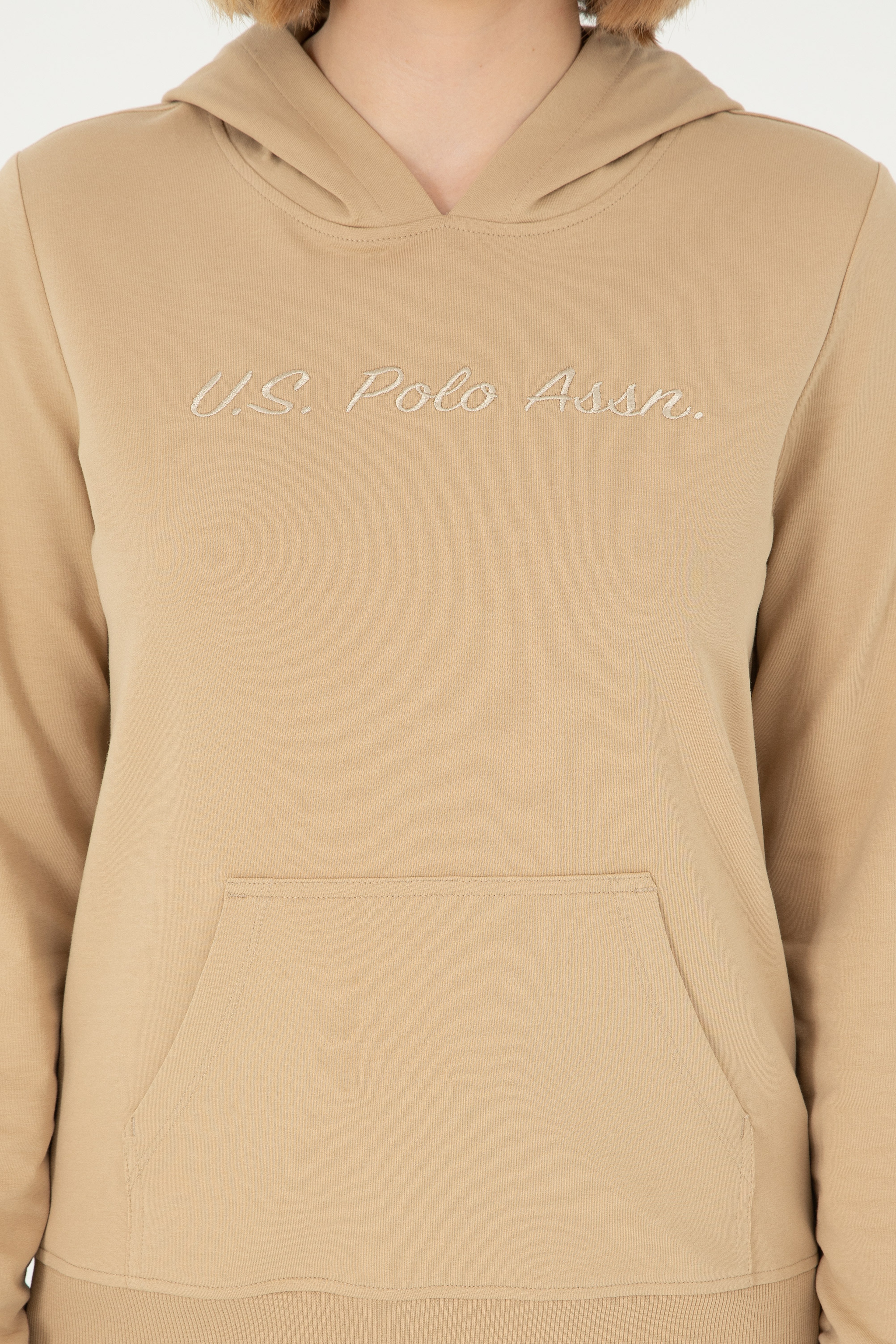Kadın Kum Kapüşonlu Sweatshirt