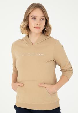 Kadın Kum Kapüşonlu Sweatshirt - 50296947040