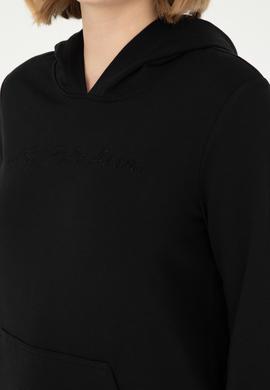 Kadın Siyah Kapüşonlu Sweatshirt - 50296947048