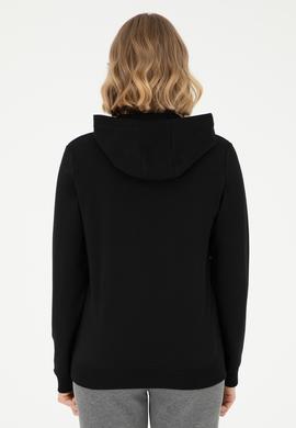 Kadın Siyah Kapüşonlu Sweatshirt - 50296947048