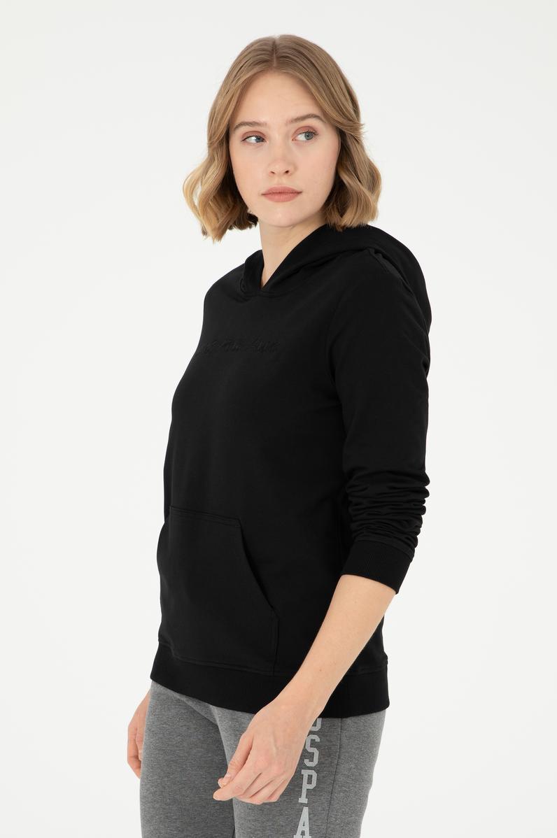 Kadın Siyah Kapüşonlu Sweatshirt