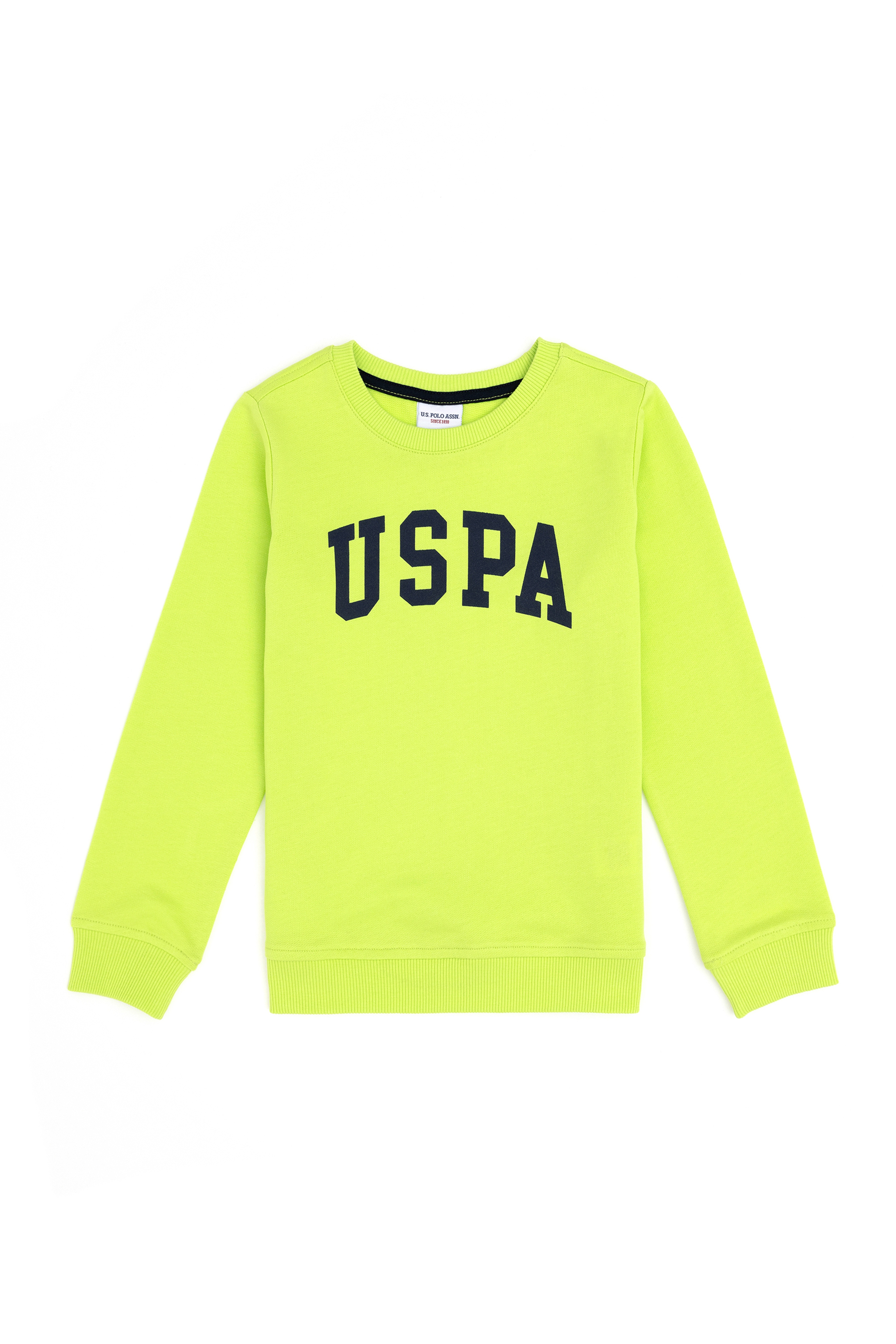 Erkek Çocuk Elma Yeşili Basic Bisiklet Yaka Sweatshirt - Image 1