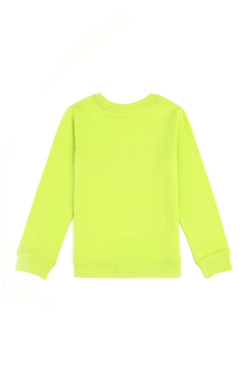 Erkek Çocuk Elma Yeşili Basic Bisiklet Yaka Sweatshirt