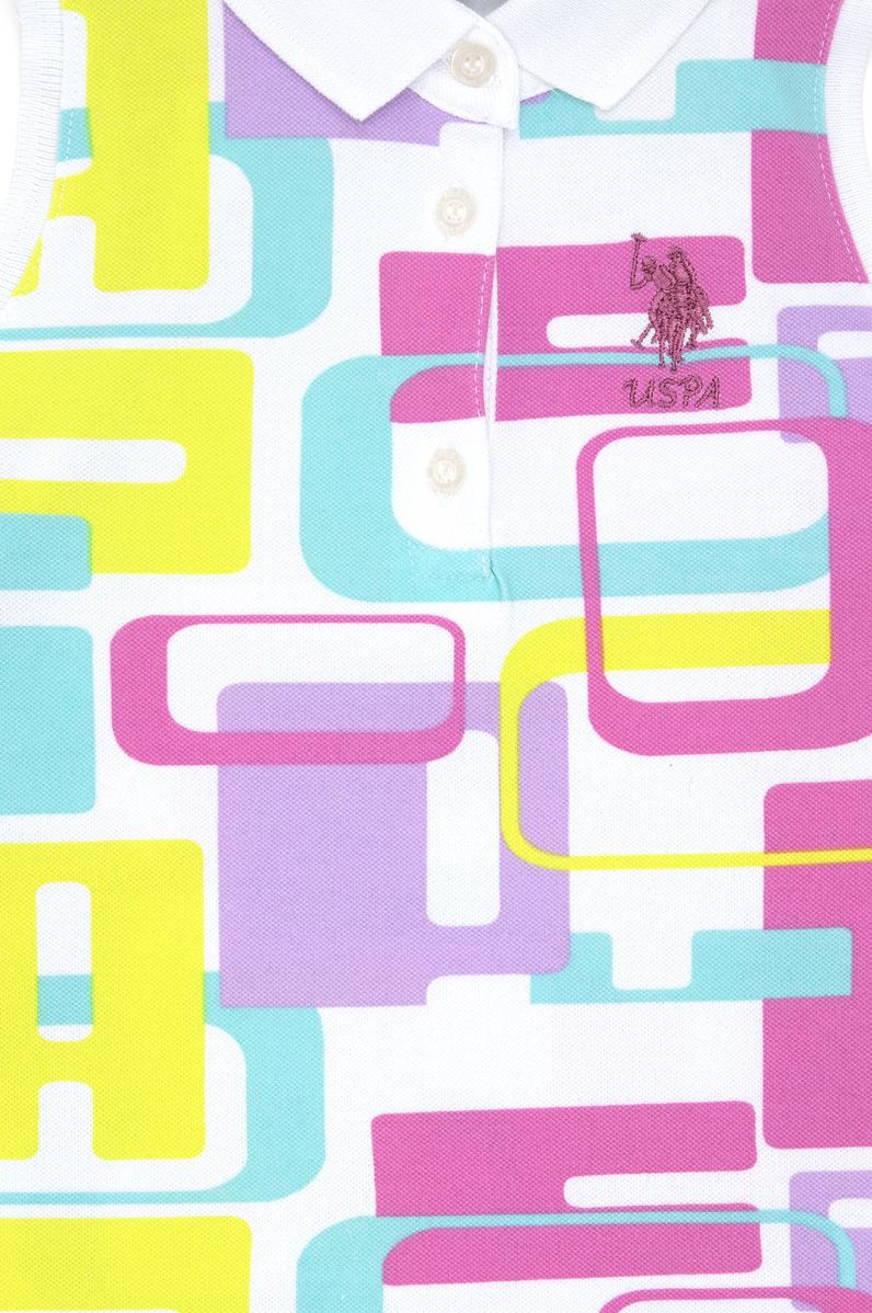 Kız Bebek Beyaz Polo Yaka Örme Elbise