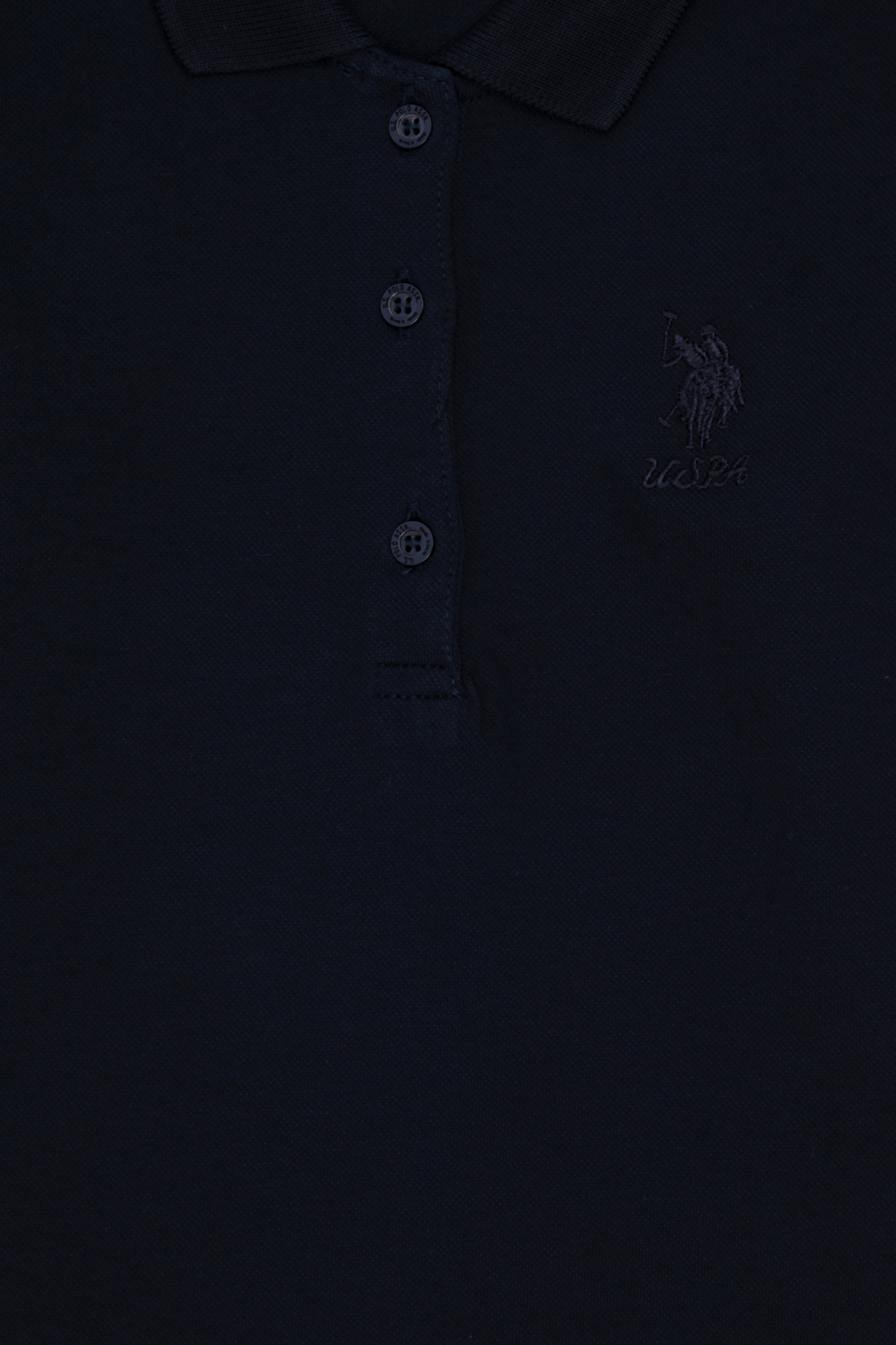 Kız Çocuk Lacivert Polo Yaka Basic Sweatshirt