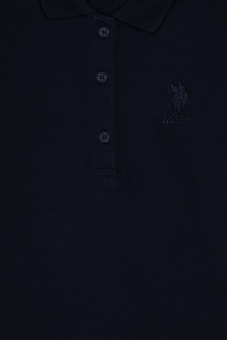 Kız Çocuk Lacivert Polo Yaka Basic Sweatshirt - 50296377004