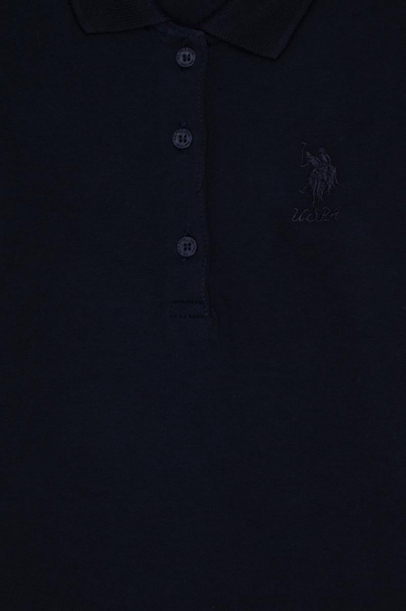 Kız Çocuk Lacivert Polo Yaka Basic Sweatshirt