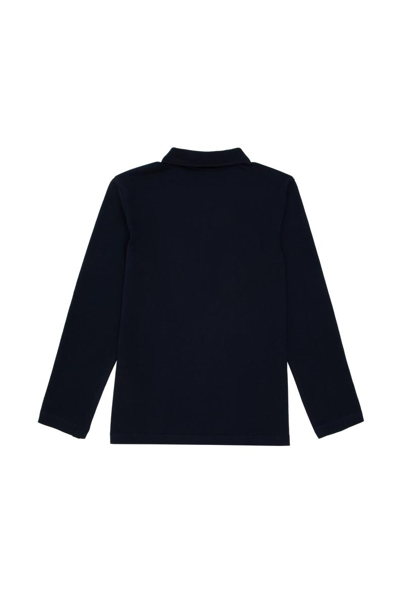 Kız Çocuk Lacivert Polo Yaka Basic Sweatshirt - 50296377004