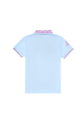 Kız Çocuk Açık Mavi Polo Yaka Basic Tişört - 50283284025